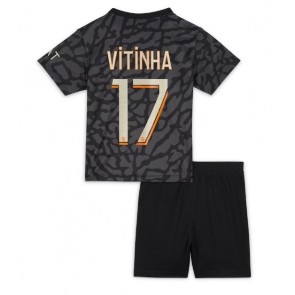 Paris Saint-Germain Vitinha Ferreira #17 Dětské Alternativní dres komplet 2023-24 Krátký Rukáv (+ trenýrky)